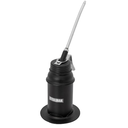 Steelman 6oz Pistol Oiler Can with 6'' Spout Black; Silver 61243